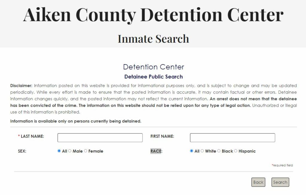 Aiken County Inmate Search
